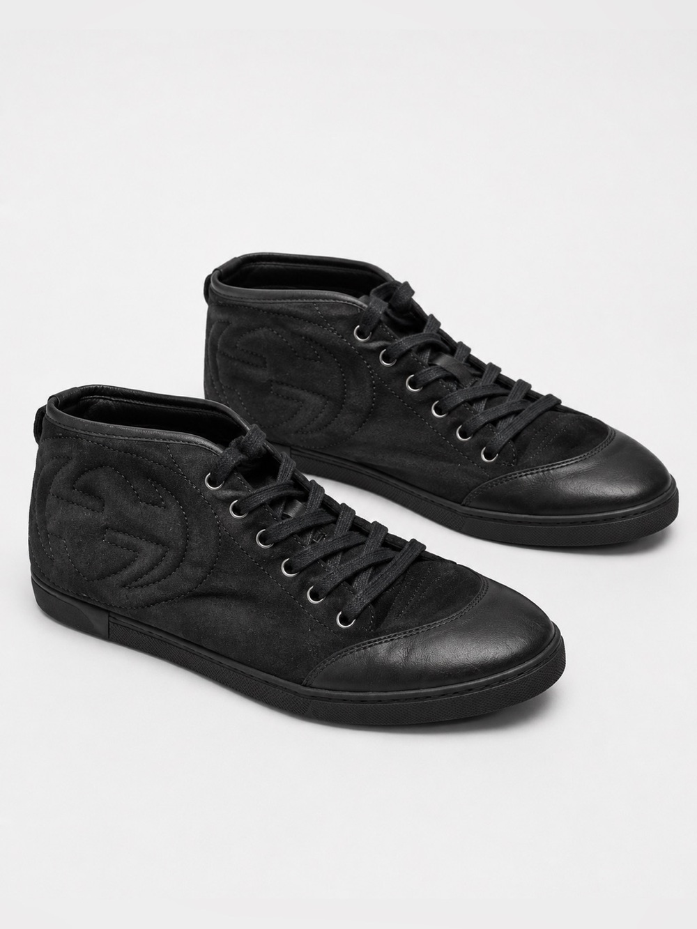 Gucci Classic Streetwear Women Sneakers High Top Lace Up Black EU 37.5